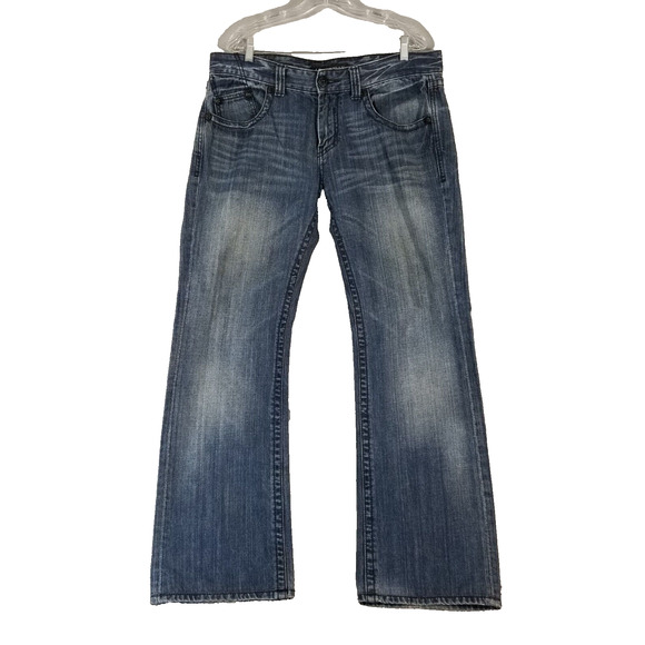 Affliction jeans men's 36x34 Cooper relaxed bootcut blue denim pants lap pocket